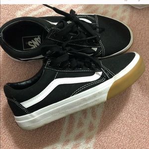 Black vans gum sole